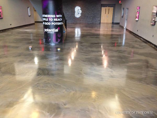 Concrete Flooring Stain performed by Custom Floor Coating in Jacksonville & St. Augustine
