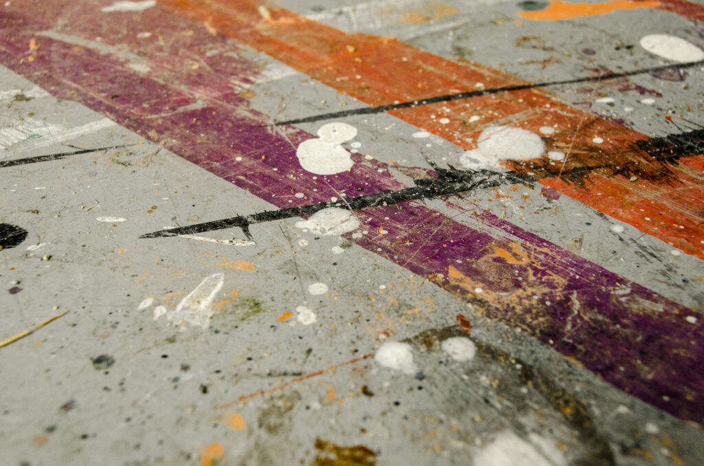 A grungy concrete floor surface in Jacksonville, FL