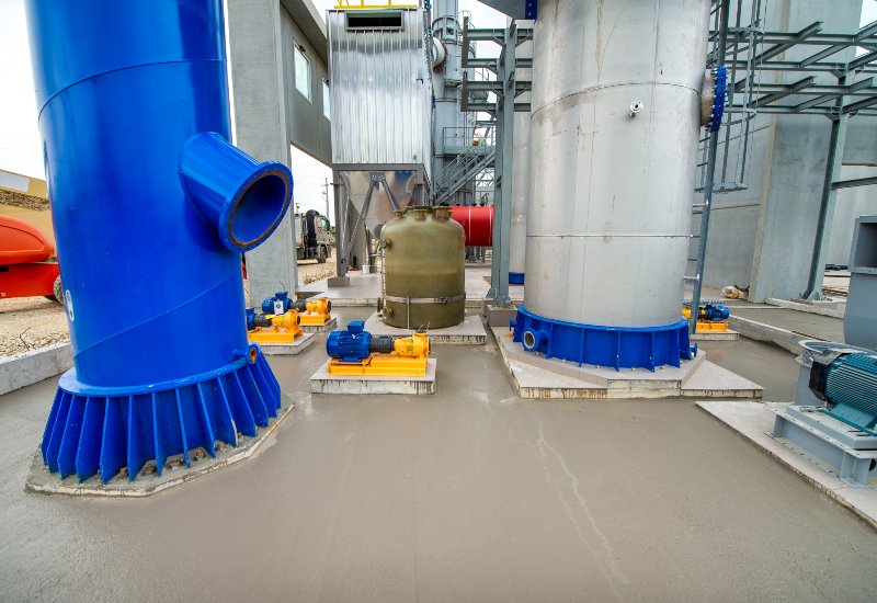 Industrial tanks and motors on clean concrete flooring in Jacksonville